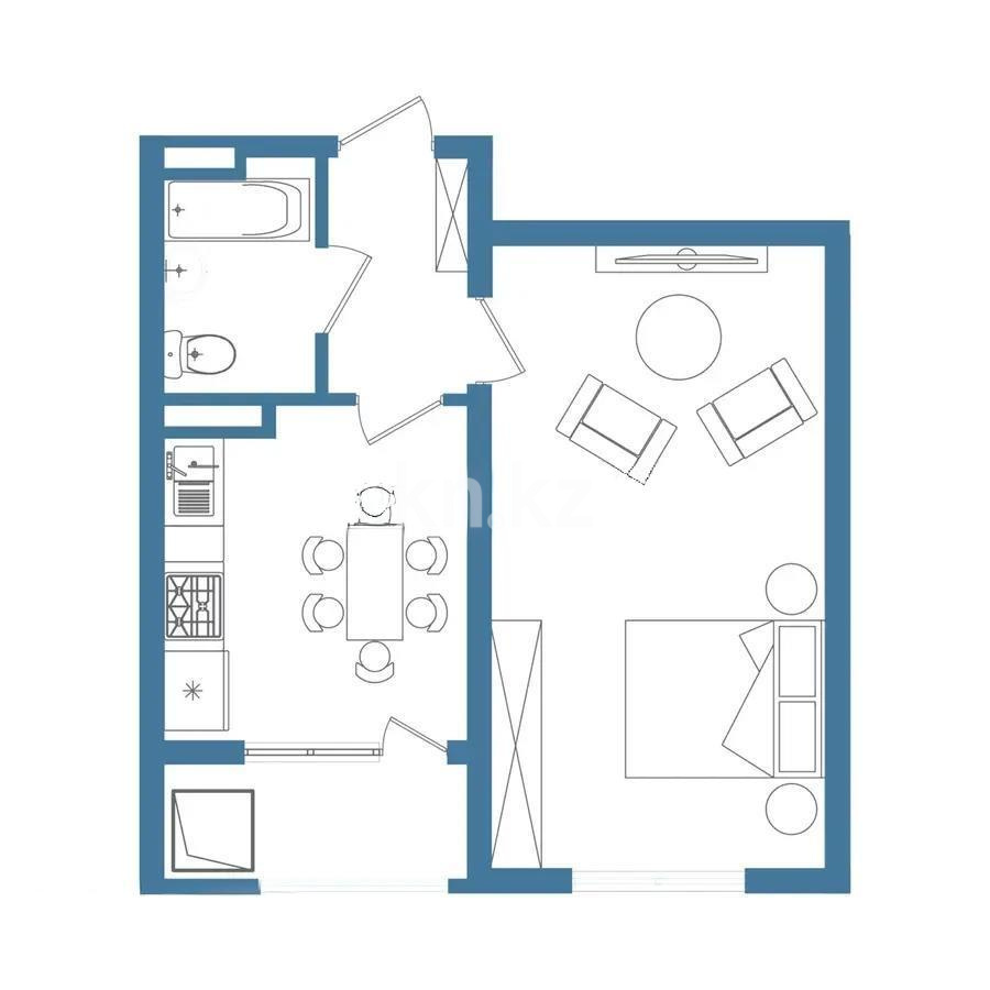 Продажа 2-комнатной квартиры, 43.3 м², ул. 24-я, дом  1/1б стр - Продажа квартир в Алматы фото 1 из 1
