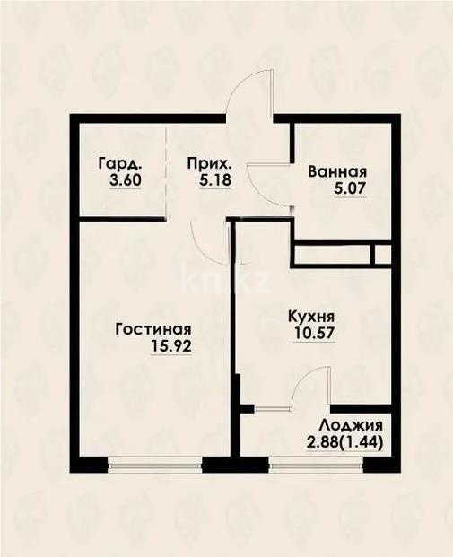 Продажа 1-комнатной квартиры, 42 м² в Алматы