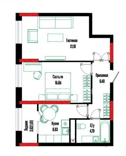 Продажа 2-комнатной квартиры, 59 м², ул. Бухар жырау, дом  12/2 - Продажа  двухкомнатных квартир в Астане фото 1 из 1