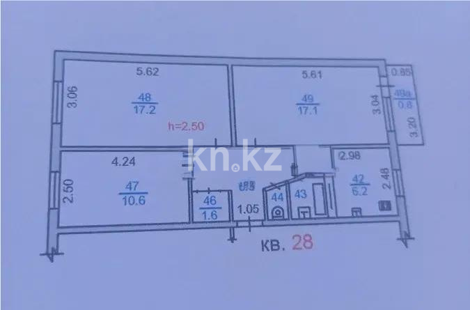 Продажа 3-комнатной квартиры, 62 м² - Продажа трехкомнатных квартир в Ауэзовском р-не Алматы фото 5 из 5