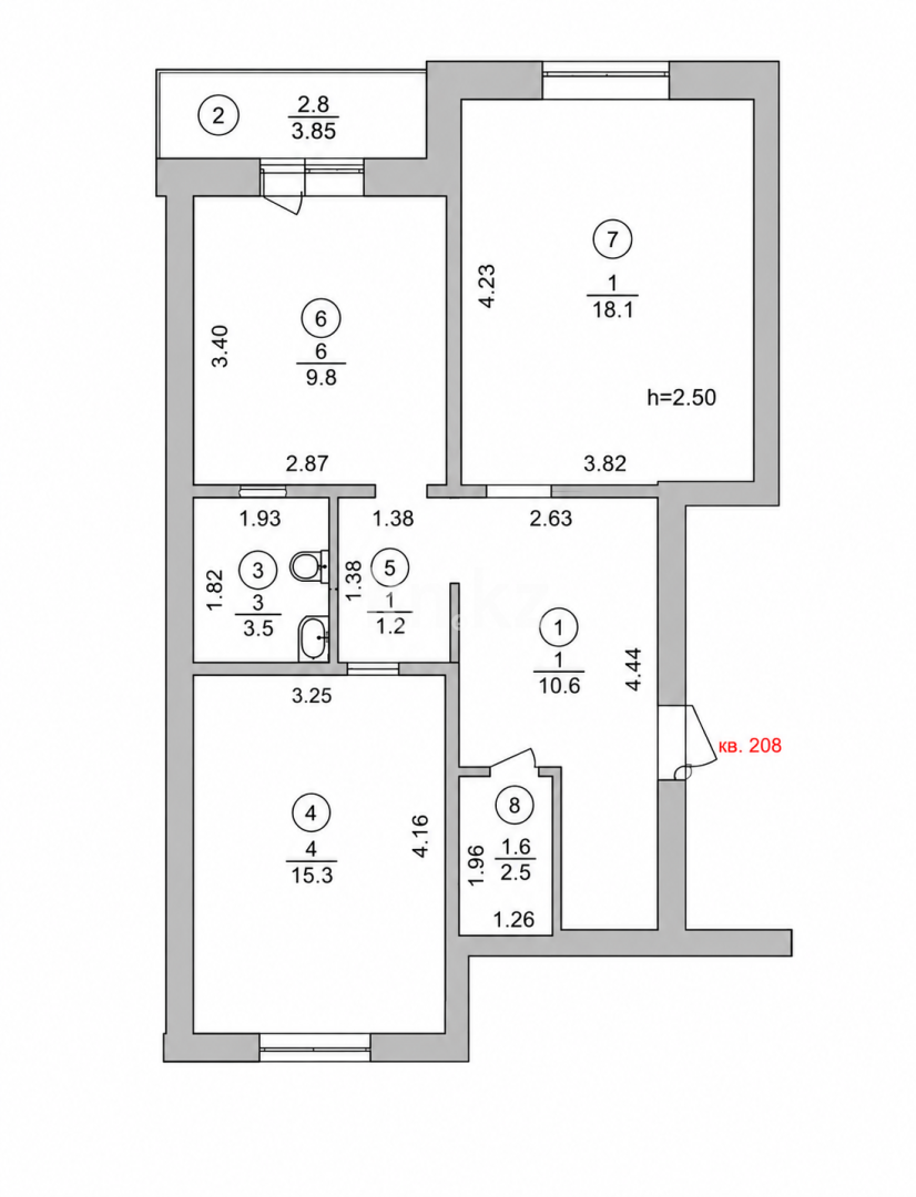 Продажа 2-комнатной квартиры, 58.8 м² - Продажа двухкомнатных квартир в монолитно-каркасном доме в Астане фото 10 из 10