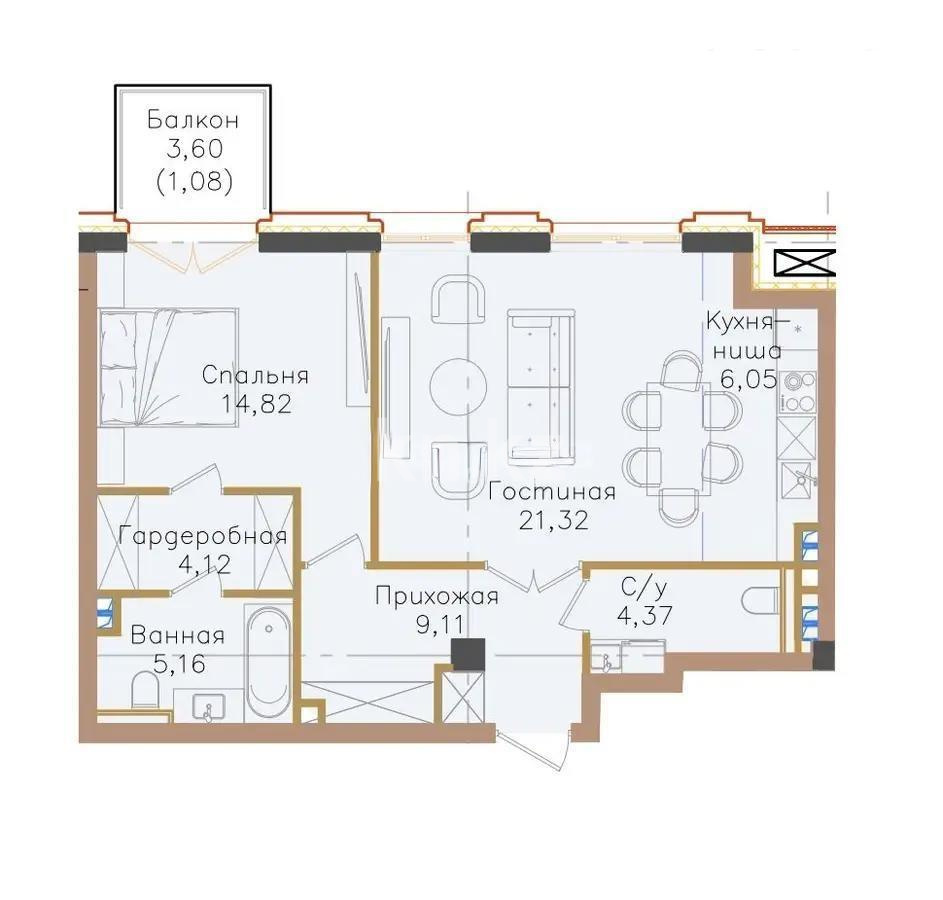 Продажа 2-комнатной квартиры, 66.1 м² - Продажа  двухкомнатных квартир в новостройках Алматы фото 1 из 1