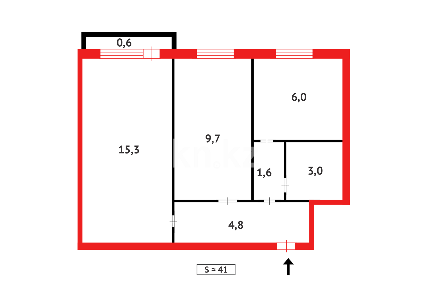 Продажа 2-комнатной квартиры, 41 м² - Продажа двухкомнатных квартир в кирпичном доме в Казахстане - страница 4 фото 16 из 16