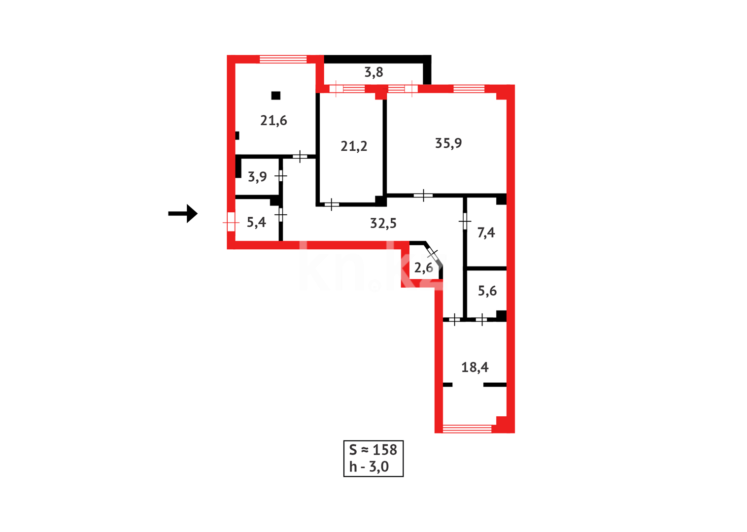 Продажа 3-комнатной квартиры, 158 м² в Караганде - фото 18