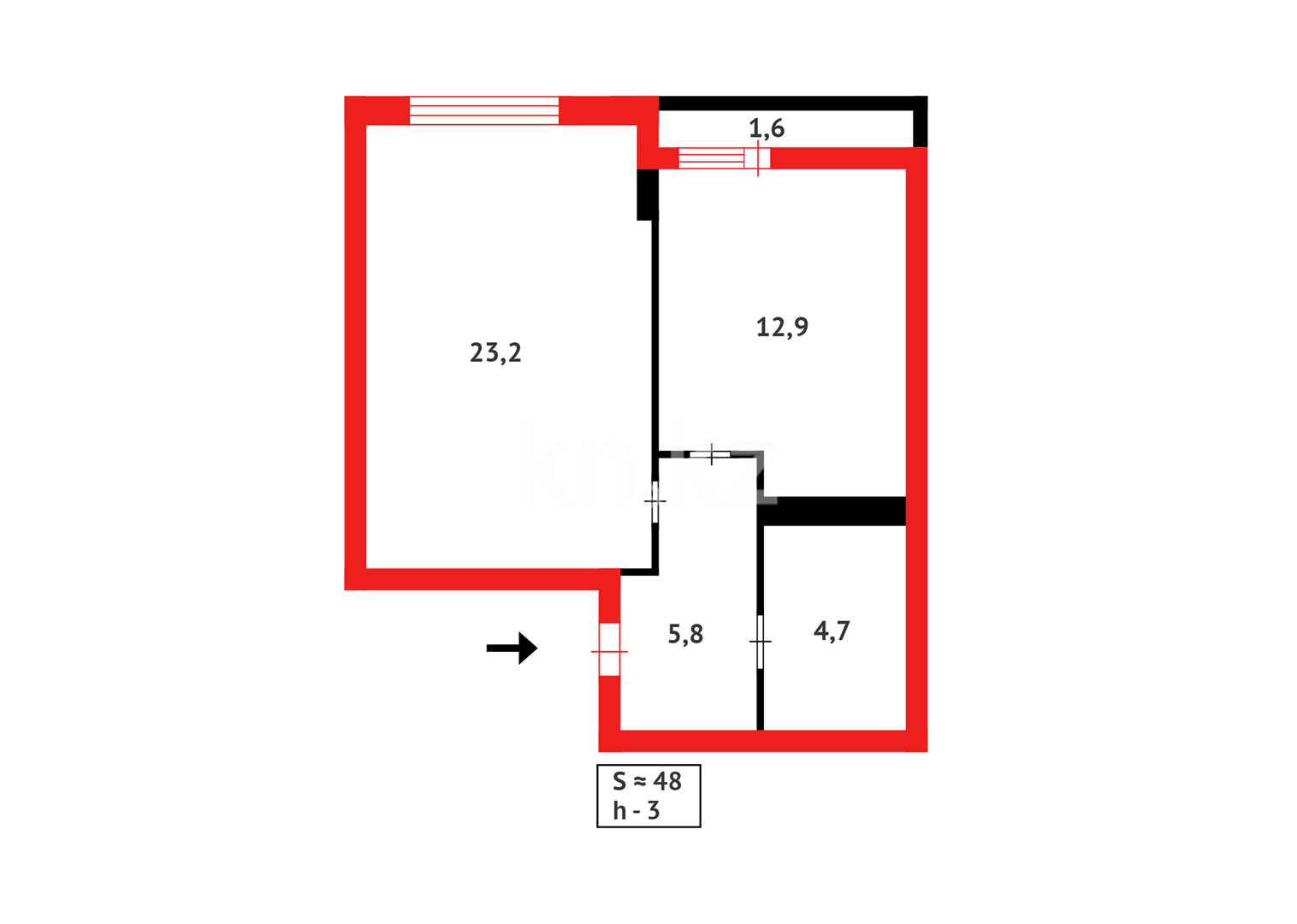 Продажа 2-комнатной квартиры, 48.2 м² - Аренда квартир помесячно в Жезказгане фото 10 из 10