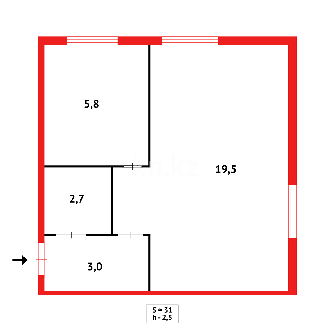Продажа 1-комнатной квартиры, 31 м², мкр-н 12 - Продажа квартир в Караганде фото 8 из 8