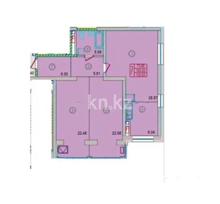 Продажа 3-комнатной квартиры, 100 м² в Алматы