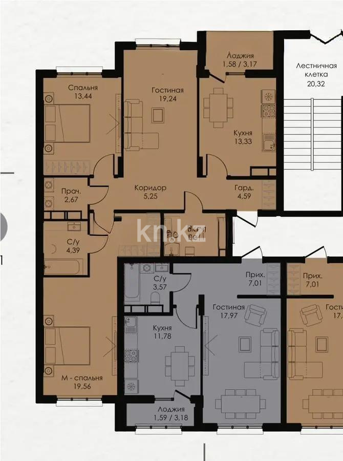 Продажа 3-комнатной квартиры, 91.5 м², ул. Сыганак, дом  22/1 в Астане