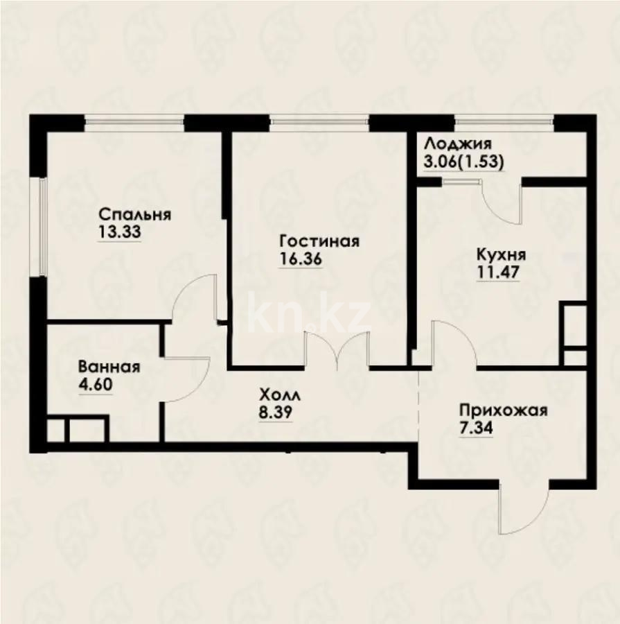 Продажа 2-комнатной квартиры, 63 м² в Алматы