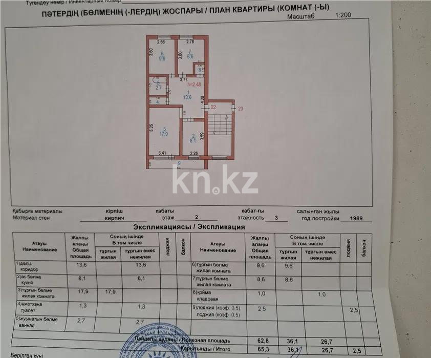 Продажа 1-комнатной квартиры, 62 м² - Продажа однокомнатных квартир в Абае фото 5 из 5