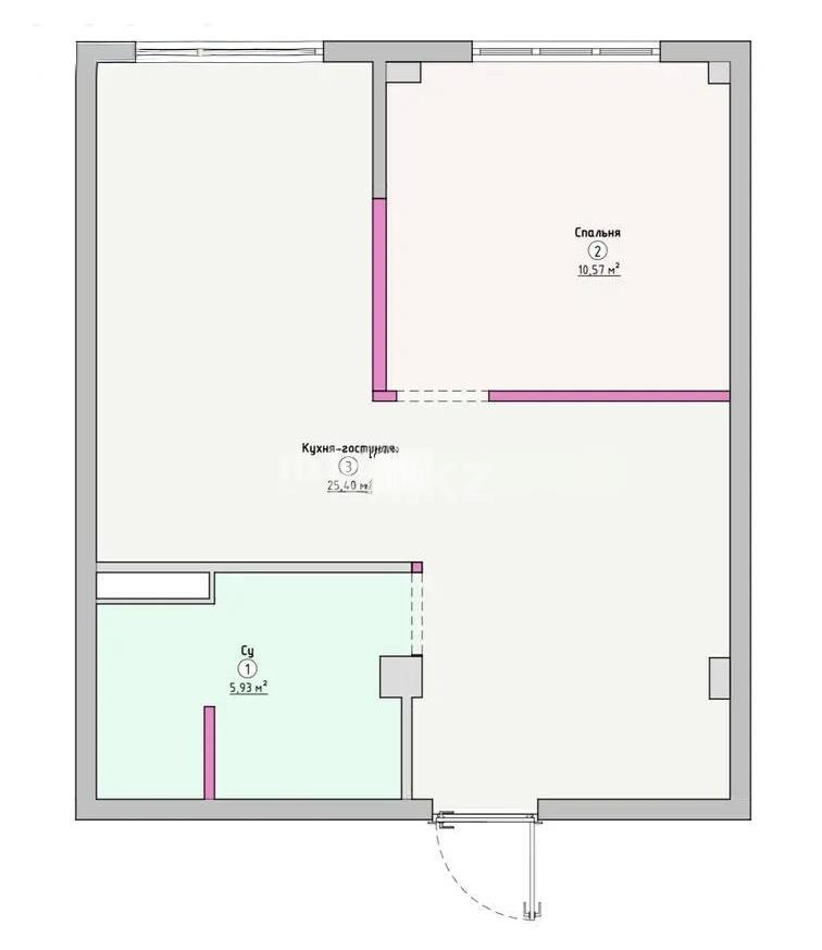 Продажа 2-комнатной квартиры, 41 м², ул. Е-779, дом  32 - Продажа квартир в Казахстане фото 4 из 4
