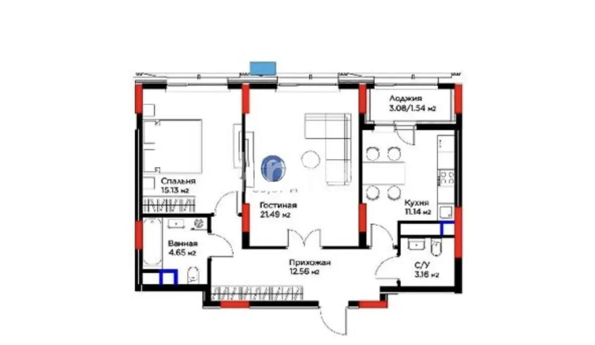 Продажа 2-комнатной квартиры, 69.67 м² в Астане