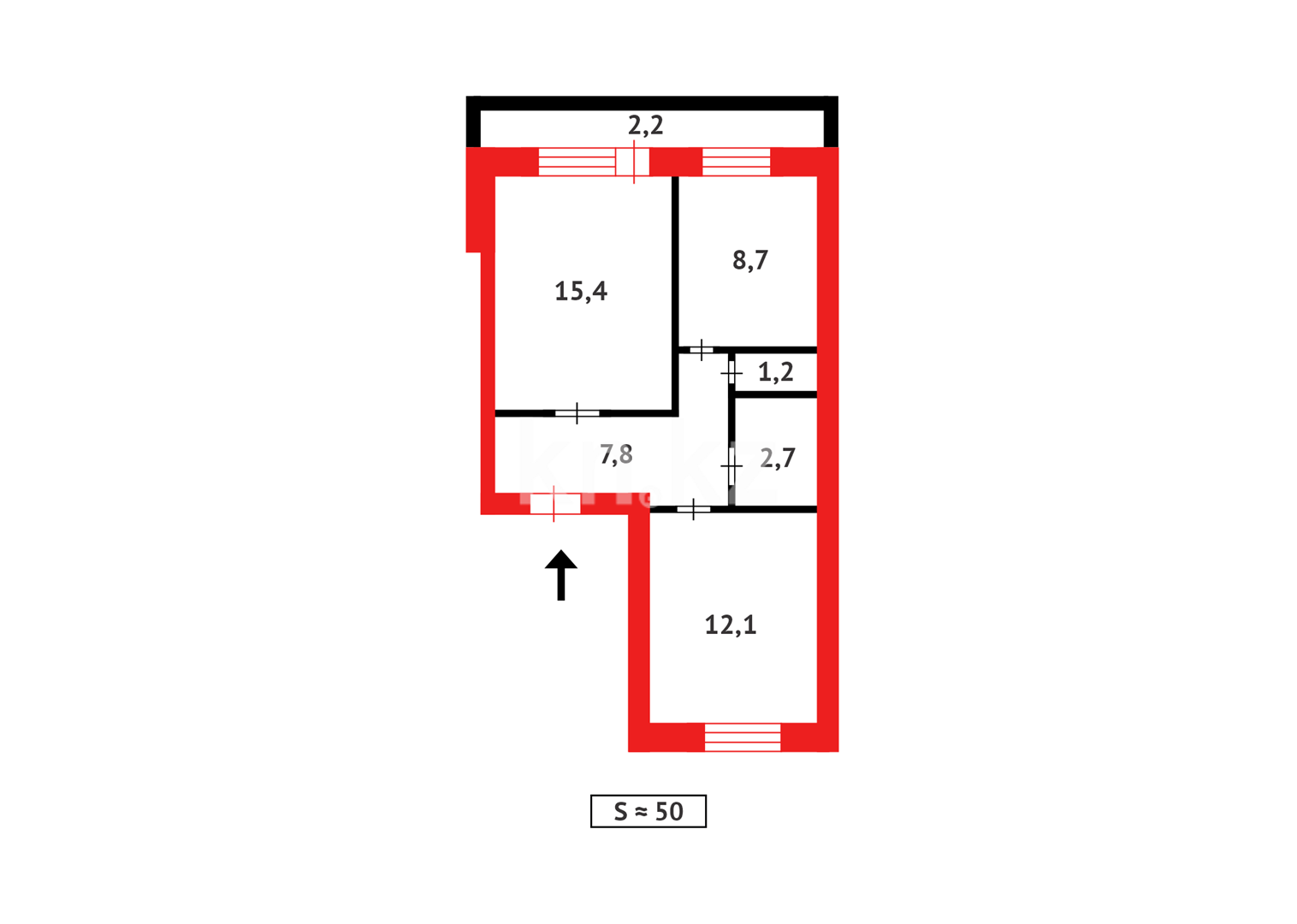 Продажа 2-комнатной квартиры, 50 м², мкр-н Мамраева (Восток-5) в Караганде - фото 7