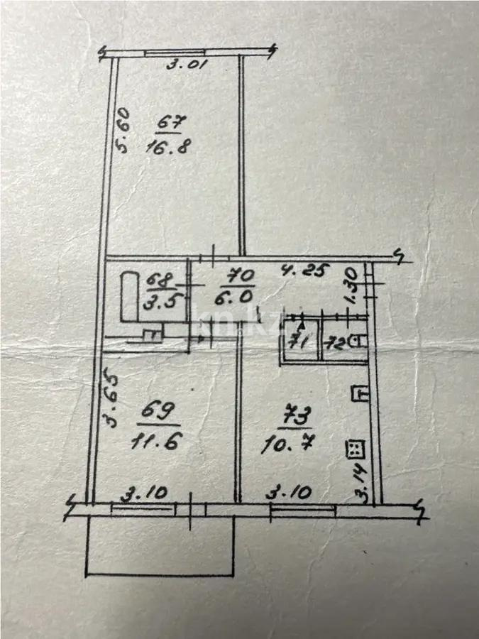 Продажа 2-комнатной квартиры, 50.2 м², ул. Тургута Озала, дом  51 - Продажа  двухкомнатных квартир в Алматы без посредников с фото фото 1 из 1