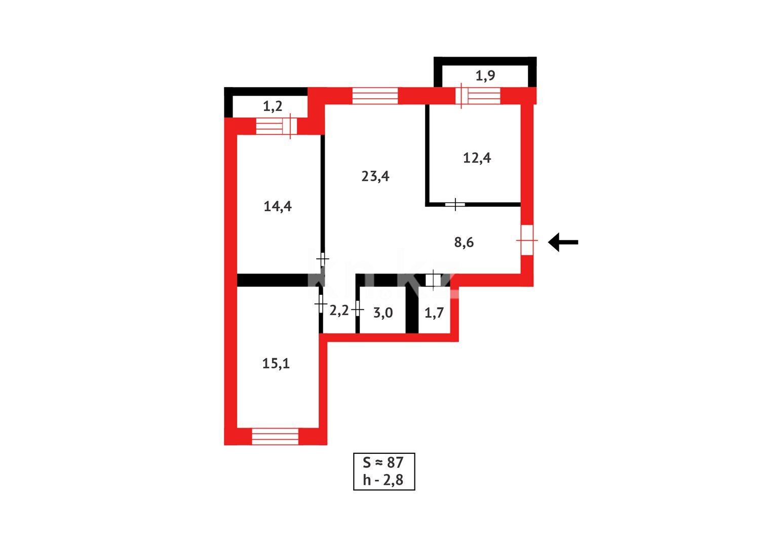 Продажа 3-комнатной квартиры, 83.9 м² в Астане - фото 28