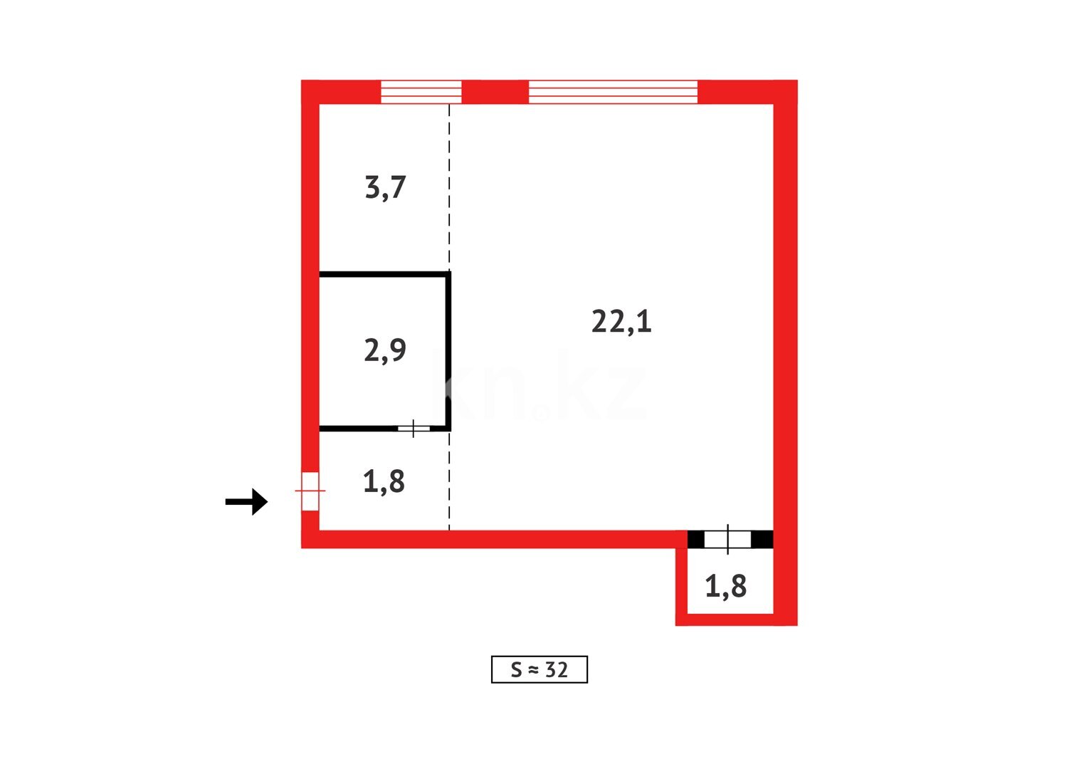 Продажа 1-комнатной квартиры, 32 м² в Караганде - фото 12