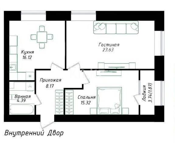 Продажа 2-комнатной квартиры, 70 м² в Астане