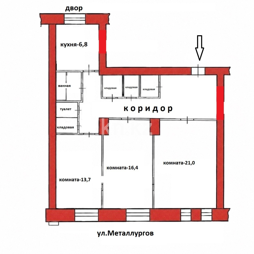 Продажа 3-комнатной квартиры, 86 м² - Продажа квартир в кирпичном доме в Усть-Каменогорске фото 3 из 22
