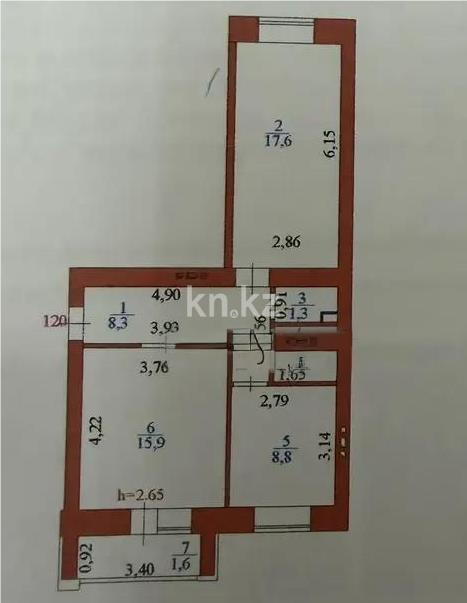Продажа 2-комнатной квартиры, 55.9 м², пр. Абылай хана, дом  52 в Астане - фото 7