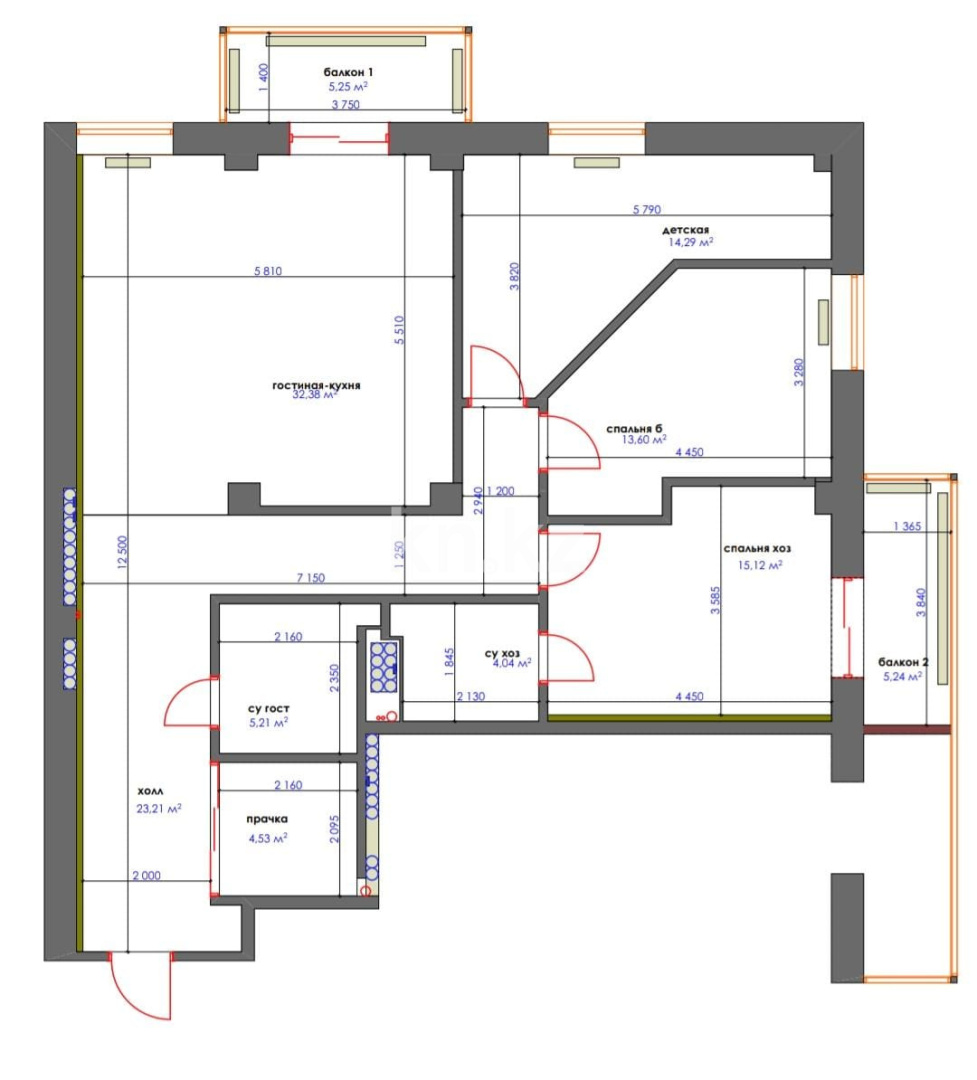 Продажа 4-комнатной квартиры, 132 м², ул. Комиссарова, дом  10/3 - Продажа квартир в новостройках Караганды фото 10 из 10