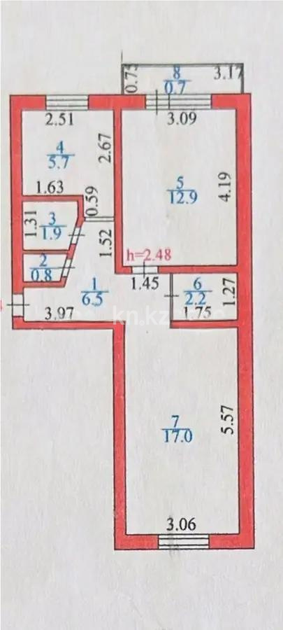 Продажа 2-комнатной квартиры, 47.7 м² - Продажа двухкомнатных квартир в кирпичном доме в Астане фото 7 из 7