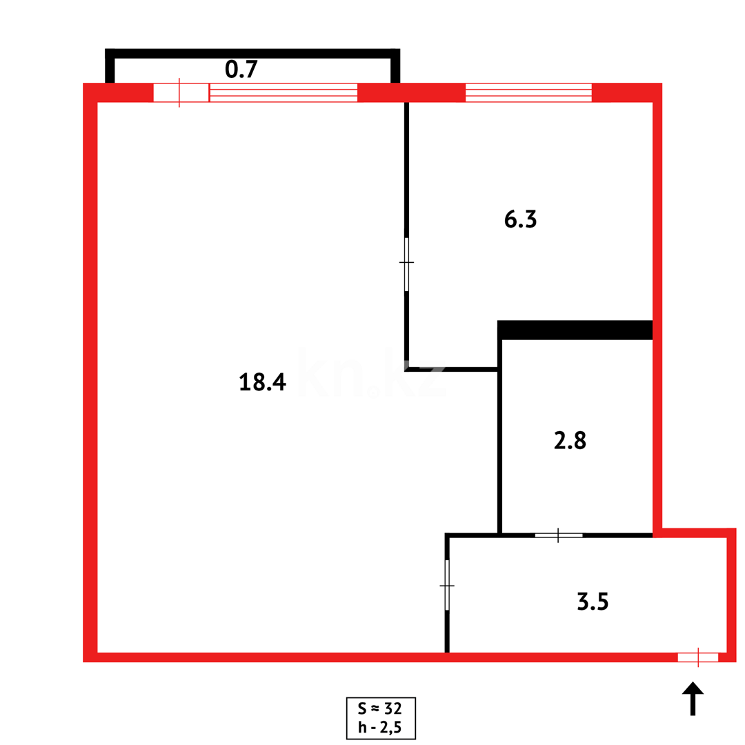 Продажа 1-комнатной квартиры, 31 м², мкр-н 12 - Продажа  однокомнатных квартир в Караганде с фото фото 9 из 9