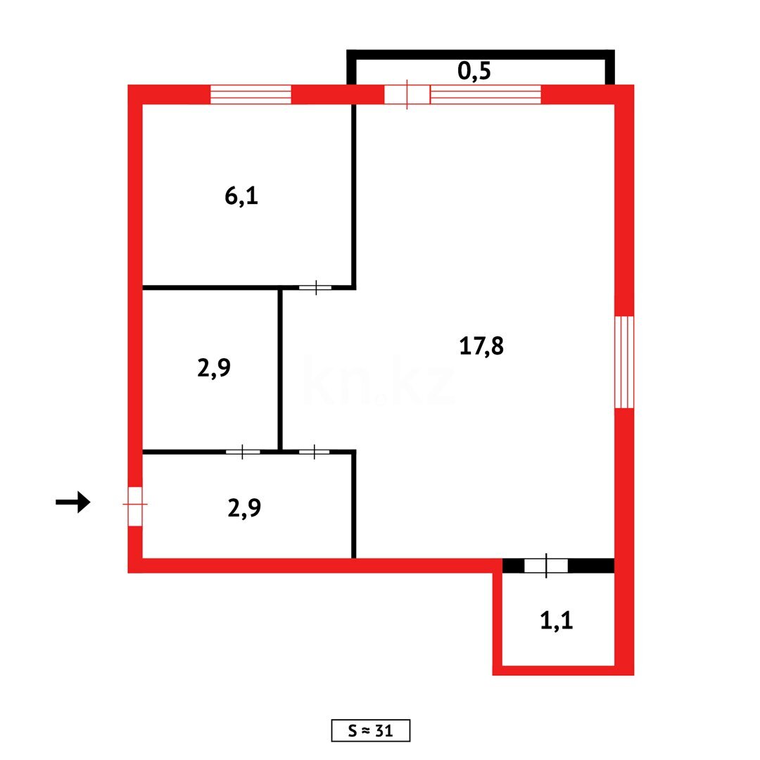 Продажа 1-комнатной квартиры, 32 м² в Караганде - фото 8
