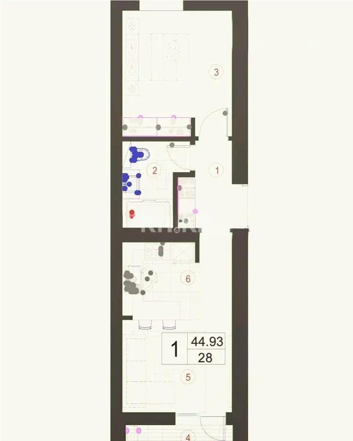 Продажа 2-комнатной квартиры, 45 м², ул. Шаймерденова, дом  3 стр - Продажа квартир в Астане без посредников фото 1 из 1