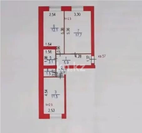Продажа 2-комнатной квартиры, 53 м² - Продажа квартир в р-не Сарыарка Астаны - страница 6 фото 4 из 4