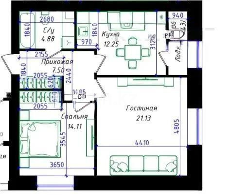 Продажа 2-комнатной квартиры, 60.09 м², ул. Е-15, дом  16 в Астане