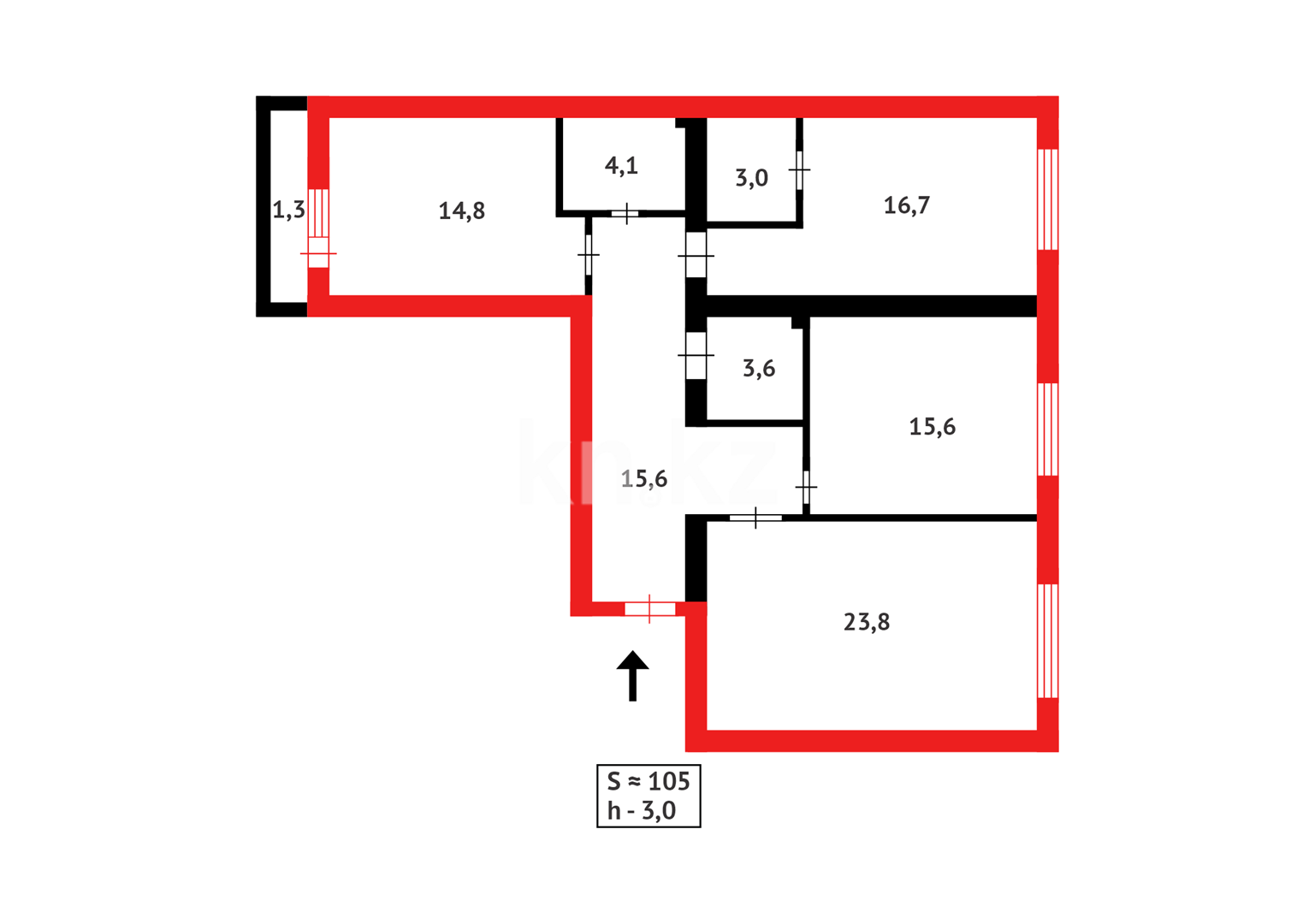 Продажа 4-комнатной квартиры, 105 м² - Продажа четырехкомнатных квартир в блочном доме в Астане - страница 2 фото 14 из 14