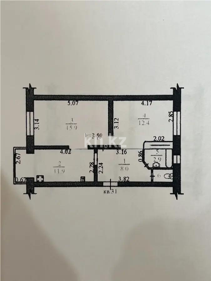 Продажа 2-комнатной квартиры, 52.1 м² - Продажа двухкомнатных квартир в кирпичном доме в Алматы фото 5 из 5