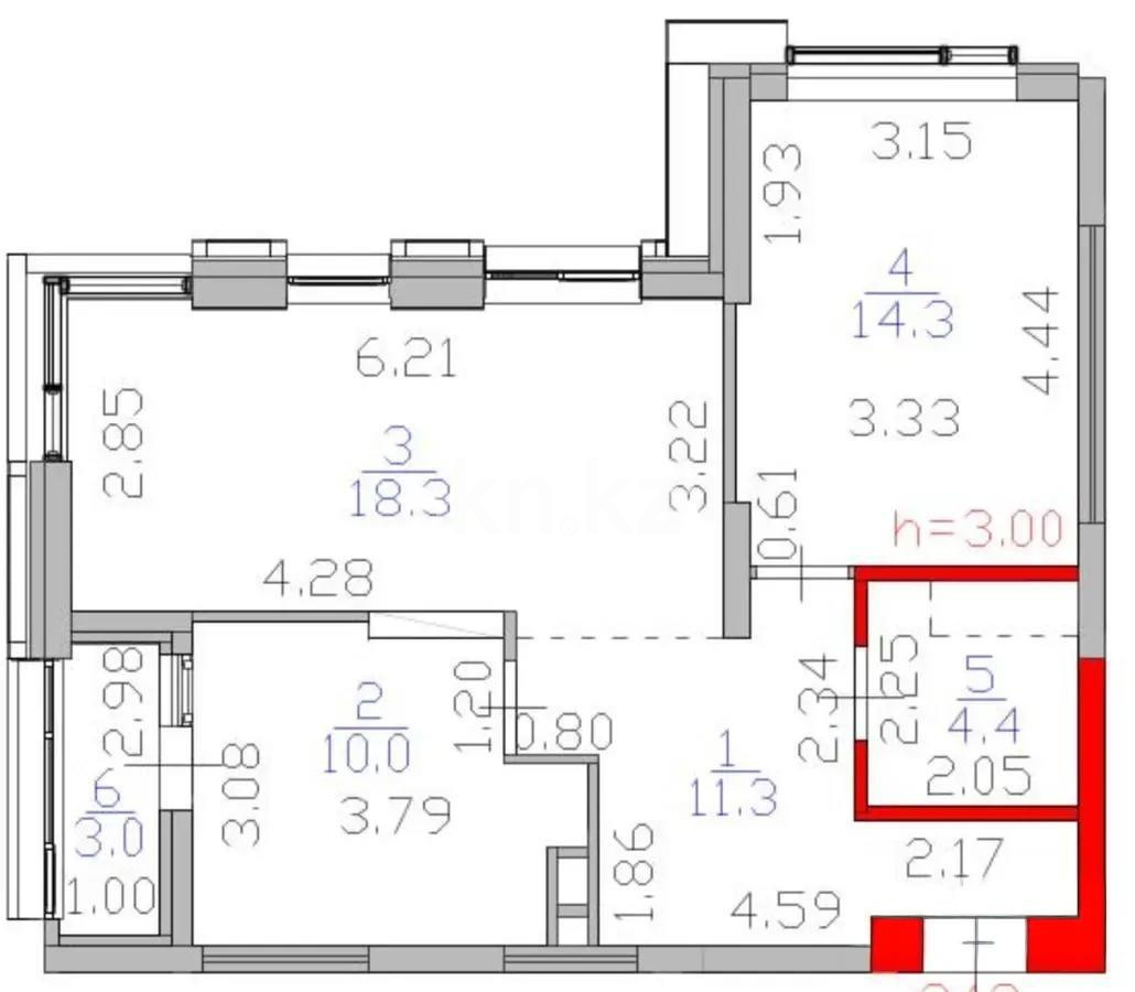 Продажа 3-комнатной квартиры, 62 м², ул. Сыганак, дом  28 в Астане - фото 7