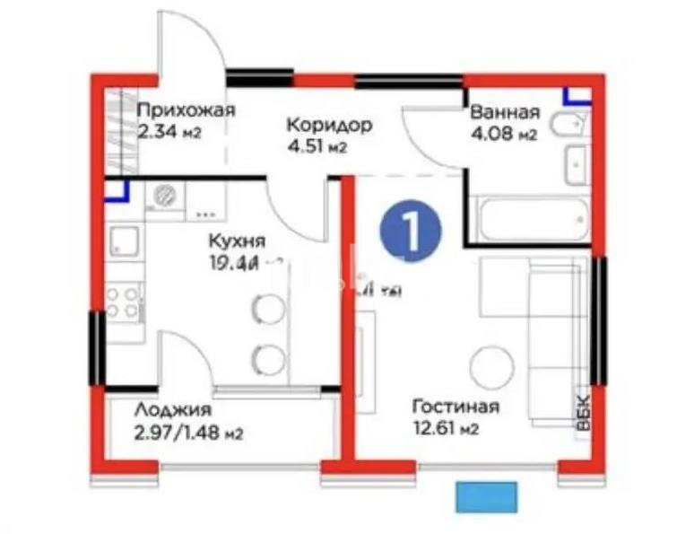 Продажа 1-комнатной квартиры, 35.47 м² - Продажа однокомнатных квартир от собственников в Алматы - страница 12 фото 1 из 1