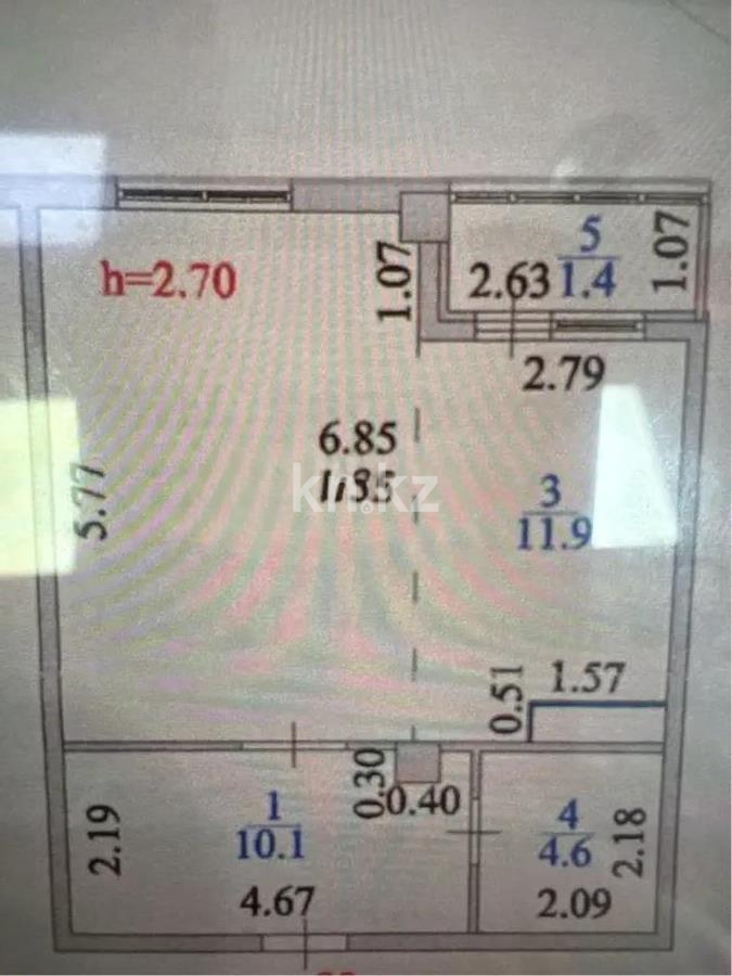 Продажа 1-комнатной квартиры, 51.4 м², ул. Косшыгулулы, дом  6/1 - Продажа  однокомнатных квартир в Астане без посредников фото 1 из 1