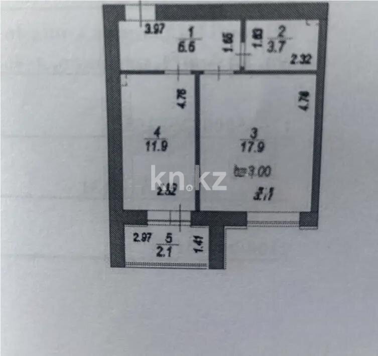 Продажа 1-комнатной квартиры, 42.2 м² в Астане