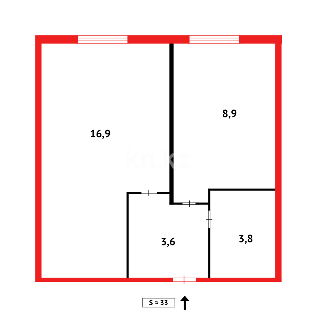 Продажа 1-комнатной квартиры, 33 м², мкр-н Мамраева (Восток-5), дом  12 - Продажа  однокомнатных квартир в Караганде фото 9 из 9