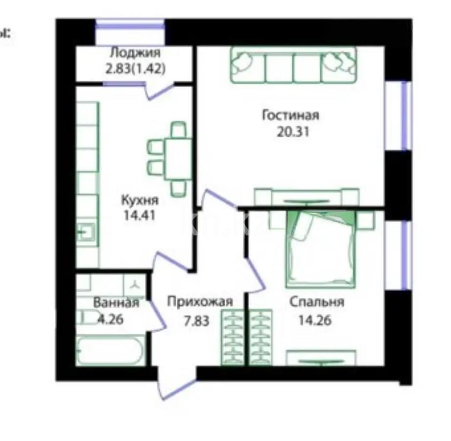 Продажа 2-комнатной квартиры, 62 м² - Продажа квартир в Астане фото 1 из 1