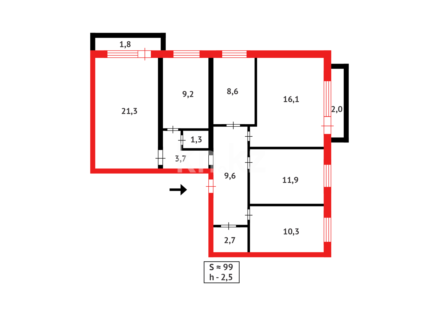 Продажа 5-комнатной квартиры, 98 м² в Абае - фото 9