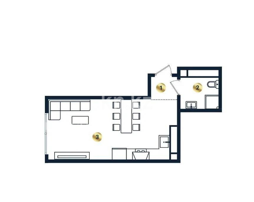 Продажа 1-комнатной квартиры, 32.52 м², ул. Сыбызгы, дом  100 стр - Продажа  однокомнатных квартир в Алматы с фото фото 1 из 1