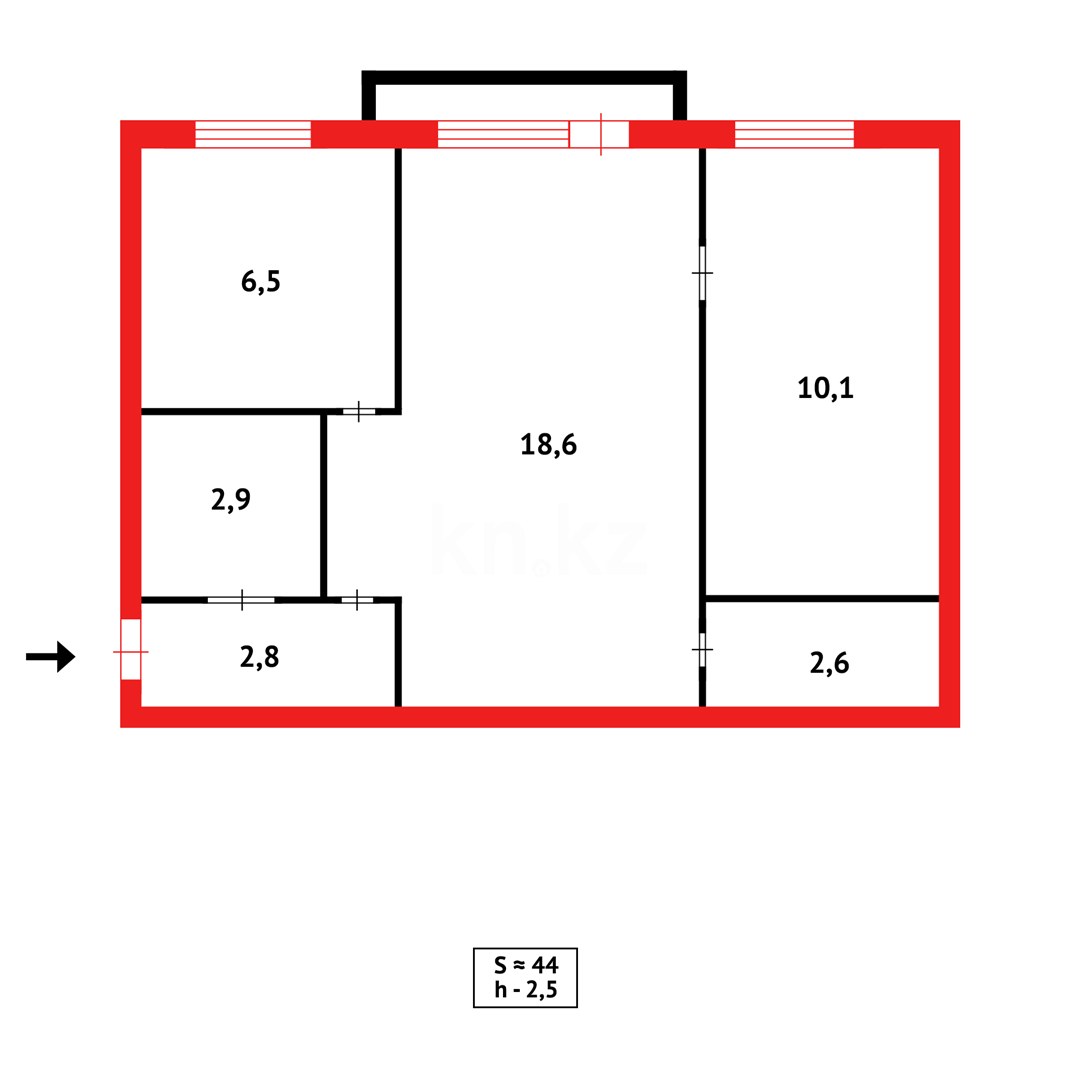 Продажа 2-комнатной квартиры, 43 м², пр. Строителей в Темиртау - фото 12