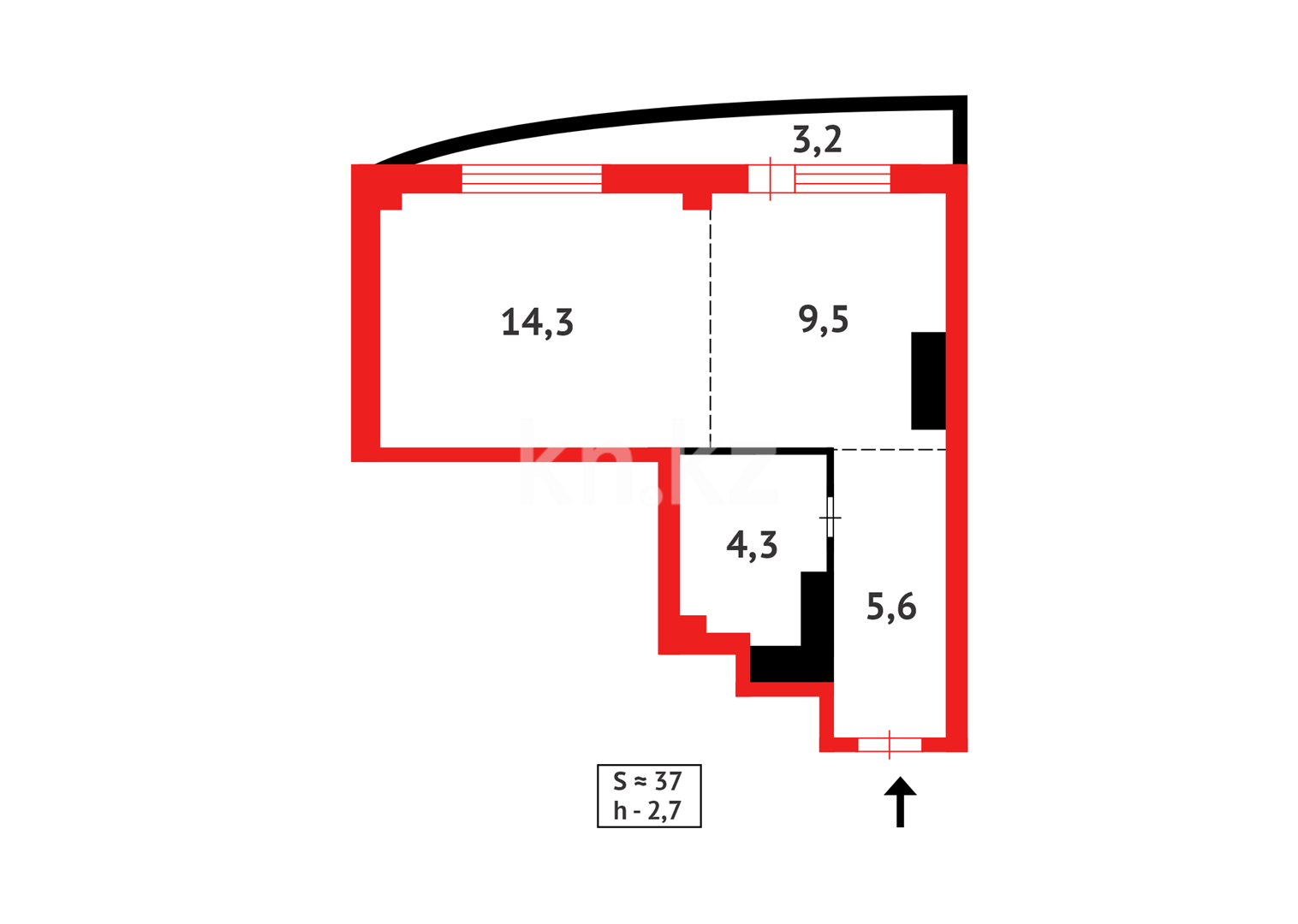 Продажа 1-комнатной квартиры, 37 м², ул. Айтматова - Продажа квартир в Астане фото 9 из 9