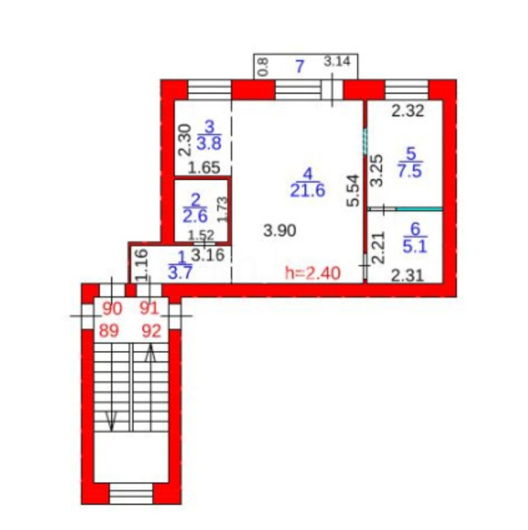 Продажа 2-комнатной квартиры, 45.1 м², ул. Алиханова, дом  28/1 в Караганде - фото 2