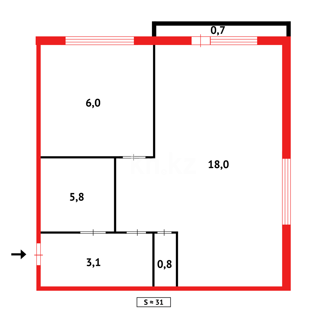 Продажа 1-комнатной квартиры, 29 м² - Аренда квартир помесячно в Алматинской области фото 8 из 8