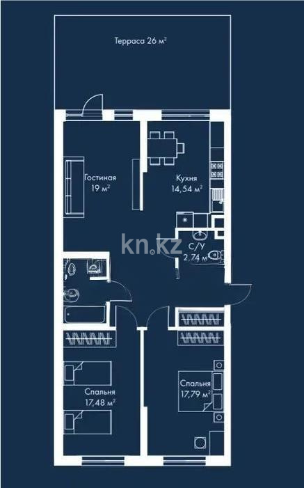 Продажа 3-комнатной квартиры, 92.7 м², Алатауская тр., дом  3ж стр - Продажа квартир в Алматы фото 5 из 5
