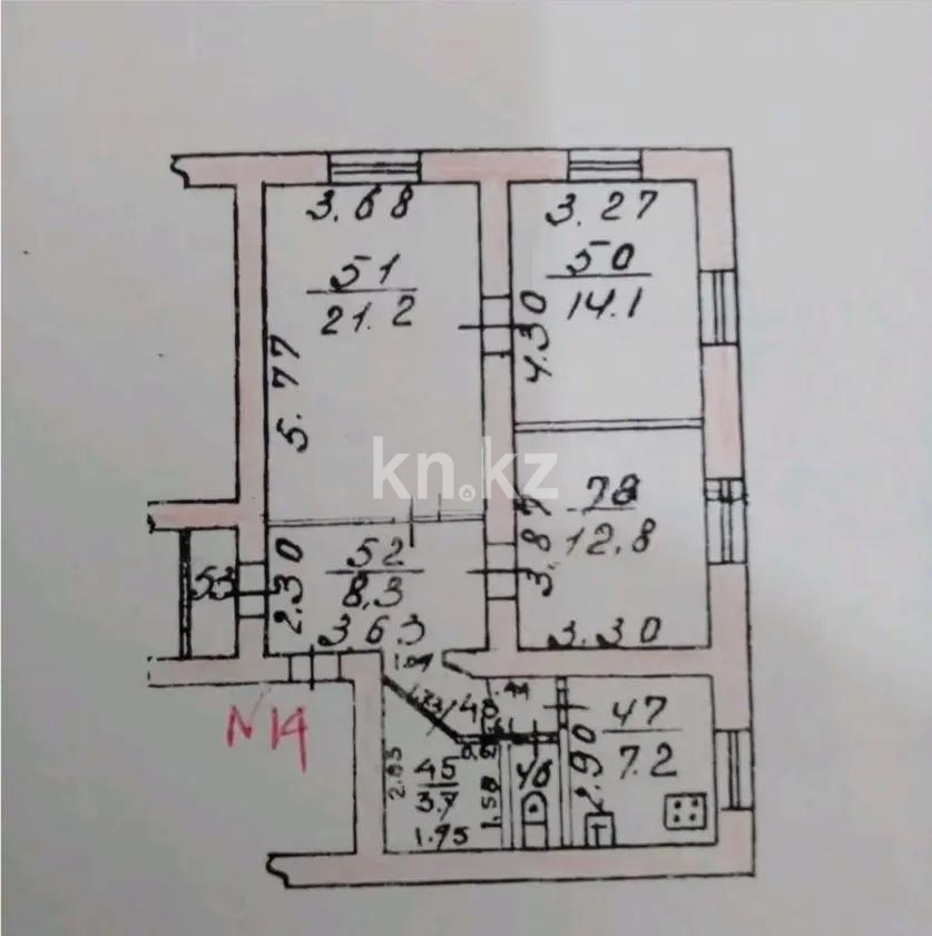 Продажа 3-комнатной квартиры, 78 м², ул. Желтоксан, дом  103 - Продажа  трехкомнатных квартир в Алматы без посредников фото 4 из 4