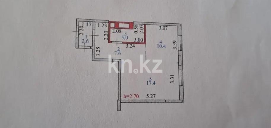Продажа 1-комнатной квартиры, 41 м² в Астане