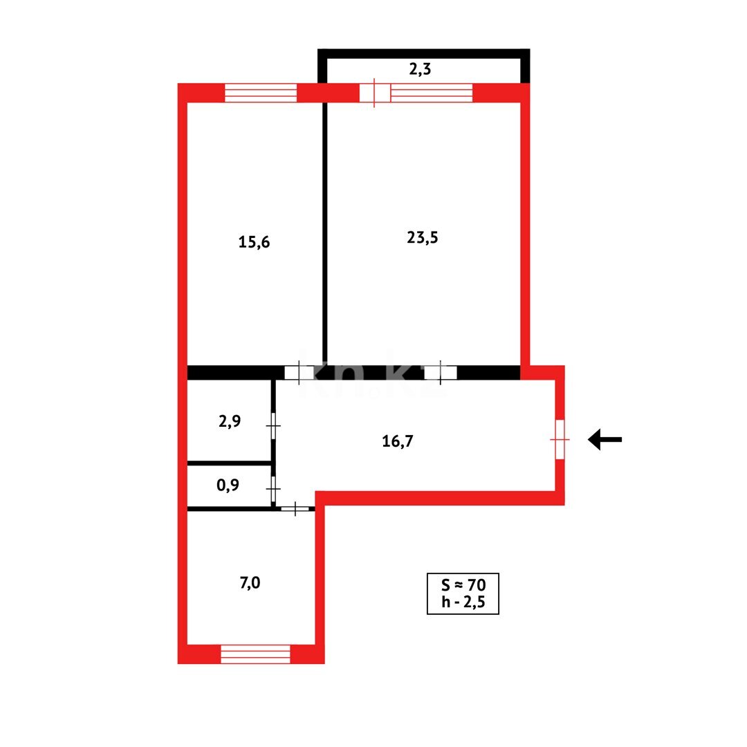 Продажа 2-комнатной квартиры, 67 м² в Караганде - фото 10