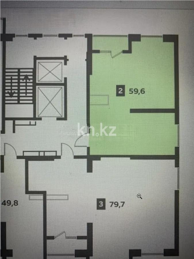 Продажа 2-комнатной квартиры, 58.5 м², ул. Омарова, дом  1 - Продажа квартир в новостройках Алматы без посредников с фото фото 1 из 1