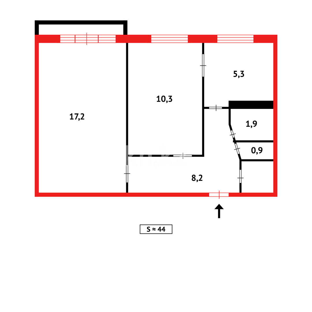 Продажа 2-комнатной квартиры, 44 м², ул. 6-й мик-н в Темиртау - фото 12